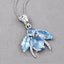 9.06 Carat Genuine Blue Topaz & White Topaz Sterling Silver Pendant