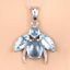 9.06 Carat Genuine Blue Topaz & White Topaz Sterling Silver Pendant