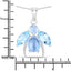 9.06 Carat Genuine Blue Topaz & White Topaz Sterling Silver Pendant