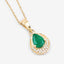 Pendentif en or 14K avec émeraude zambienne et diamant de 0,89 carat
