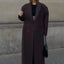 Abrigo de lana con solapa elegante y doble botonadura