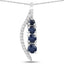 Pendentif en or blanc 14K avec saphir bleu et diamant de 0,40 carat
