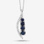 Pendentif en or blanc 14K avec saphir bleu et diamant de 0,40 carat