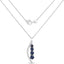 Pendentif en or blanc 14K avec saphir bleu et diamant de 0,40 carat