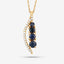 Pendentif en or jaune 14K avec saphir bleu et diamant de 0,40 carat