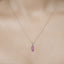 Colgante de Rubí y Diamante Blanco de 0.43 Quilates en Oro Blanco de 14K