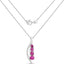 Colgante de Rubí y Diamante Blanco de 0.43 Quilates en Oro Blanco de 14K