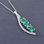 Colgante de Esmeralda Zambiana Genuina de 0.34 Quilates y Diamante Blanco en Oro Blanco de 14K