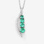 Colgante de Esmeralda Zambiana Genuina de 0.34 Quilates y Diamante Blanco en Oro Blanco de 14K