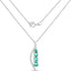 Colgante de Esmeralda Zambiana Genuina de 0.34 Quilates y Diamante Blanco en Oro Blanco de 14K
