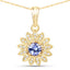 Pendentif en Tanzanite et Diamants Blancs de 0,31 Carat en Or 14K