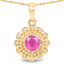 0.59 Carat Ruby and Diamond 14K Yellow Gold Pendant