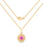 0.59 Carat Ruby and Diamond 14K Yellow Gold Pendant