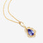 Colgante de Oro Amarillo de 14K con Tanzanita y Diamantes de 0.40 Quilates