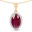 6.40 Carat Ruby and Diamond 14K Yellow Gold Pendant