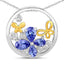 Pendentif en Tanzanite et Topaze Blanche de 1,33 Carat en Argent Sterling