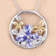 Pendentif en Tanzanite et Topaze Blanche de 1,33 Carat en Argent Sterling