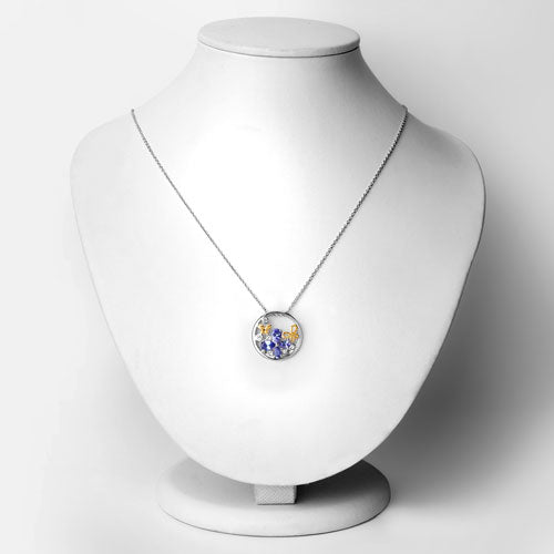 Pendentif en Tanzanite et Topaze Blanche de 1,33 Carat en Argent Sterling