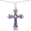 1.84 Carat Genuine Tanzanite & White Zircon Sterling Silver Pendant