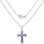 1.84 Carat Genuine Tanzanite & White Zircon Sterling Silver Pendant