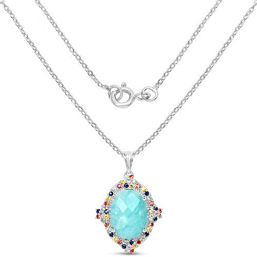 Colgante de Plata Esterlina de 18.50 Quilates con Múltiples Piedras Naturales