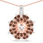 Pendentif en Morganite et Quartz Fumé Plaqué Or Rose 18K