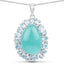 Pendentif en argent sterling .925 avec amazonite et topaze de 13,28 carats
