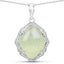 Pendentif en argent sterling avec préhnite véritable de 7,49 carats et topaze blanche