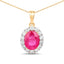 2.56 Carat Genuine Burma Ruby and White Diamond Pendant in 18K Gold