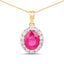 2.56 Carat Genuine Burma Ruby and White Diamond Pendant in 18K Gold