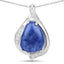 Colgante de Aventurina Azul de 2.39 Quilates y Topacio Blanco en Plata Esterlina
