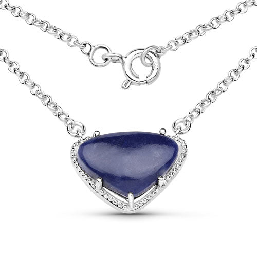 Pendentif en argent sterling avec aventurine bleue véritable de 3,92 carats