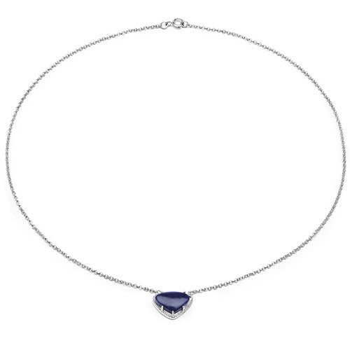 Pendentif en argent sterling avec aventurine bleue véritable de 3,92 carats