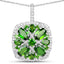 Pendentif en chrome diopside véritable de 3,25 carats et zircon blanc