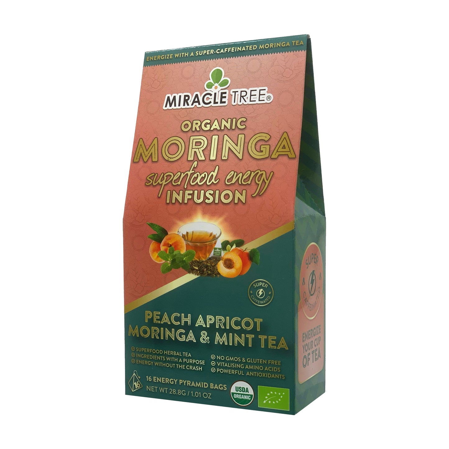 Té Energético de Moringa - Durazno, Menta y Albaricoque