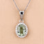 Pendentif en or blanc 14K avec tourmaline verte de 1,27 carat et diamants