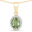 Pendentif en or 14K avec tourmaline verte et diamants de 1,27 carat