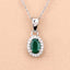 Colgante de Esmeralda Zambiana y Diamante Blanco de 0.81 Quilates en Oro Blanco de 14K