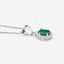Colgante de Esmeralda Zambiana y Diamante Blanco de 0.81 Quilates en Oro Blanco de 14K
