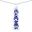 1.11 Carat Genuine Tanzanite & Diamond Pendant in Sterling Silver