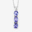 1.11 Carat Genuine Tanzanite & Diamond Pendant in Sterling Silver