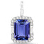Pendentif en Tanzanite et Diamant de 9,02 Carats en Or Blanc 18K