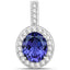 Pendentif en or blanc 18K avec tanzanite et diamants de 10,15 carats
