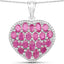 5.00 Carat Genuine Ruby and White Diamond Pendant in Sterling Silver