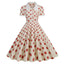 Robe de fête rétro en maille brodée élégante des années 1950