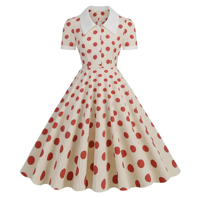 Robe de fête rétro en maille brodée élégante des années 1950