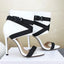 Open Toe Woven Buckle Stiletto Heels