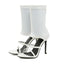 Sandales gladiateur à talon haut extensibles LVOMU pour femmes - Blanc