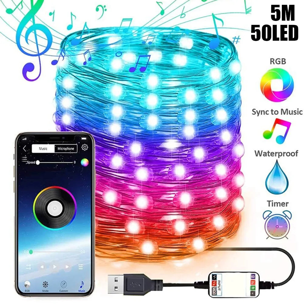 Smart LED Christmas Tree String Lights