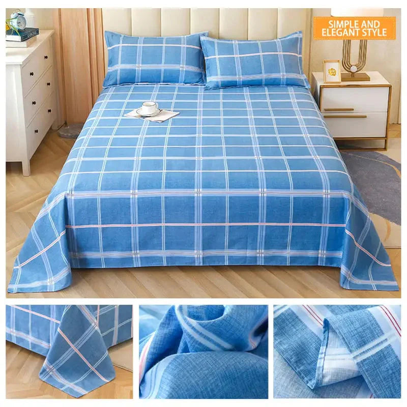 Premium Cotton Fitted Bed Sheet and Pillowcase Set